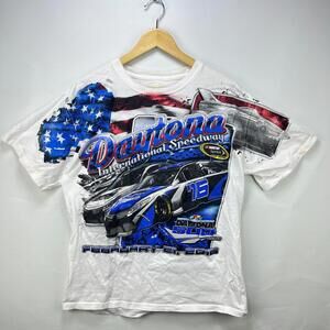 Vintage NASCAR AOP USA Racing Daytona T-shirt Large